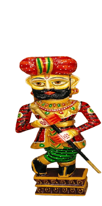 Hand-Painted Indian Wooden Dwarapalakulu Set view 2