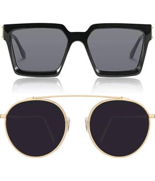 Kanny Devis - Black Rectangular Sunglasses ( Pack of 2 )