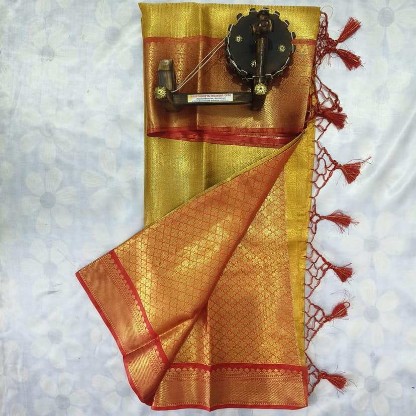 Bridal Tissue Cotton Saree with Blouse view 2