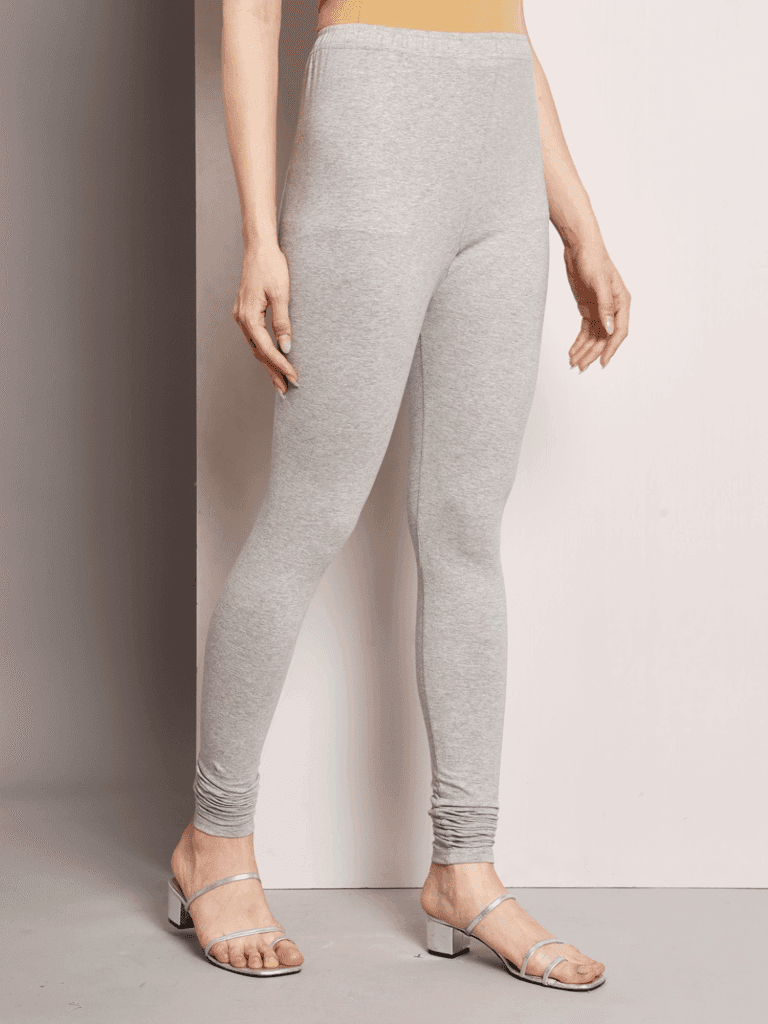 SOFT COLORS Women's Skinny Fit Ethnic Wear Churidar Leggings (Light Grey)