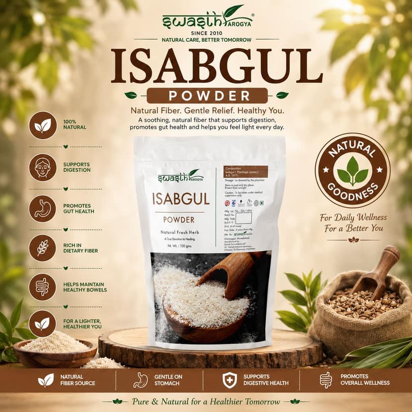 Swasth Arogya Isabgul Powder - 1 Pack Of Pure Isabgul Powder (100g) view 2