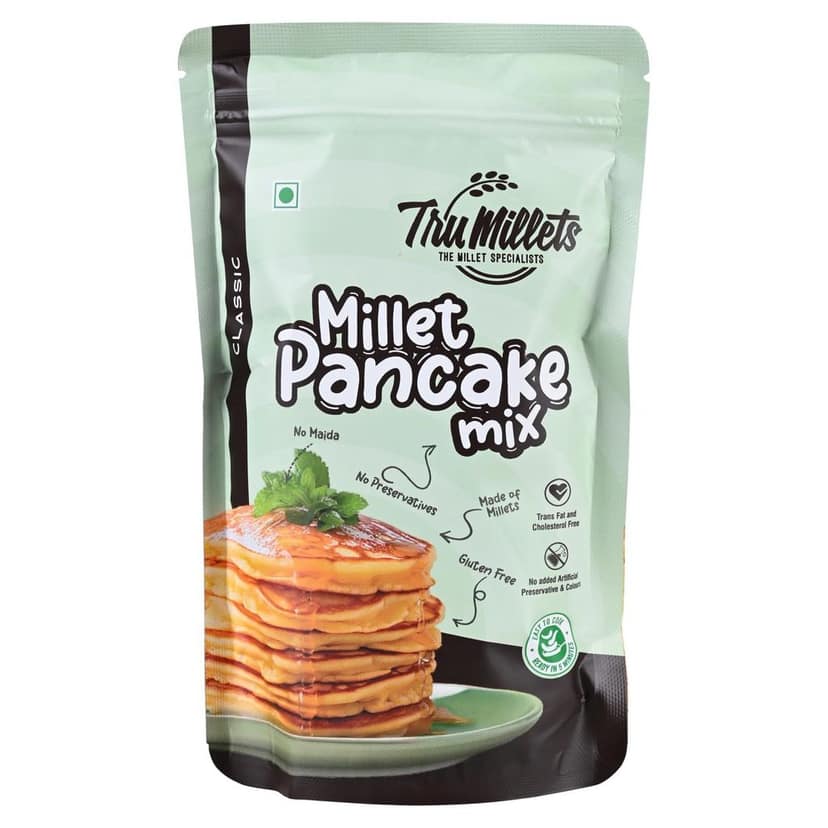 Trumillets 150gm Classic Millet Pancake | Instant Breakfast Mix | 100% Vegetarian Eggless Healthy Breakfast for Kids & Adults | No Added Maida | No Refined Sugar |Gluten Free