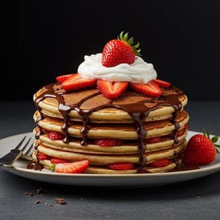 Dark Chocolate And Strawberry Pancake