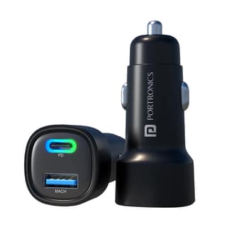 PORTRONICS Car Power 80 Dual Output Fast Car Charger with 80W
