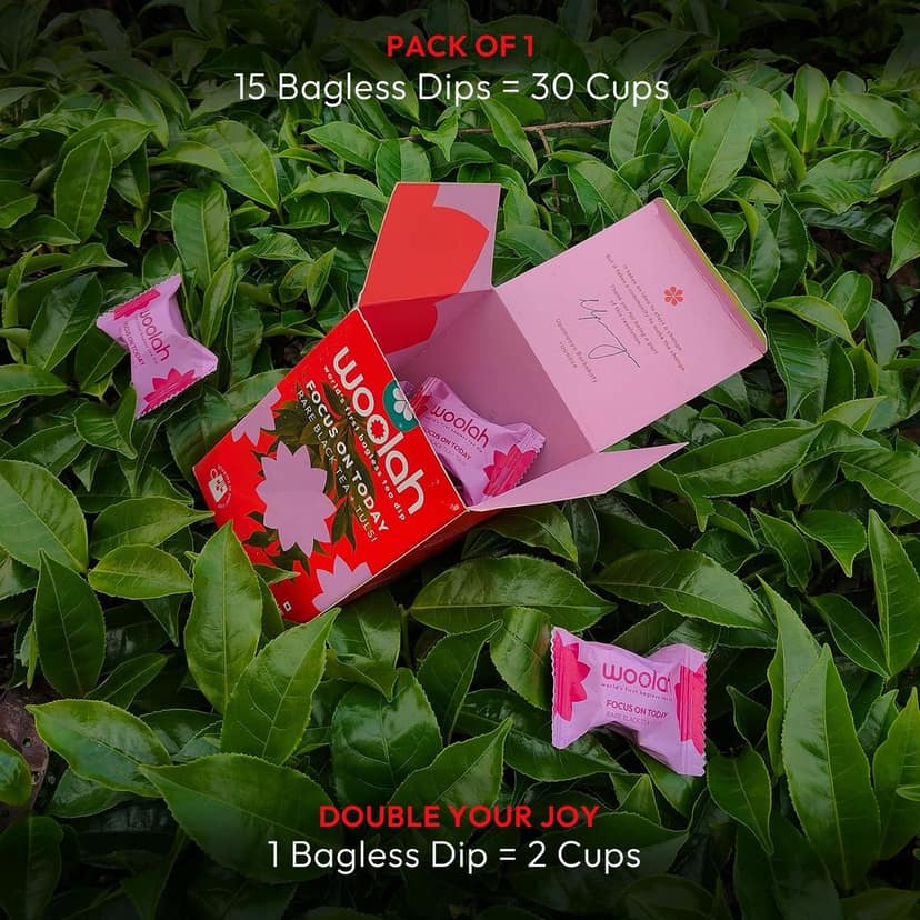 Woolah Rare Assam Tulsi Green Tea - World's 1st Bagless Whole Leaf Organic Tea Dip | 15 pcs | Single Origin Tea | Naturally Anti-Oxidant With Tulsi's Healing Properties | Plastic-free view 2