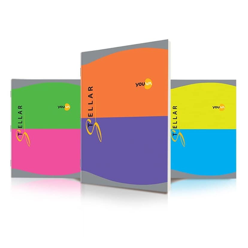 Navneet Youva Stellar | Soft Bound Long Book | A4 Size 21 cm x 29.7 cm | Single Line | 196 Pages | Pack of 3, Multicolor, (23961)