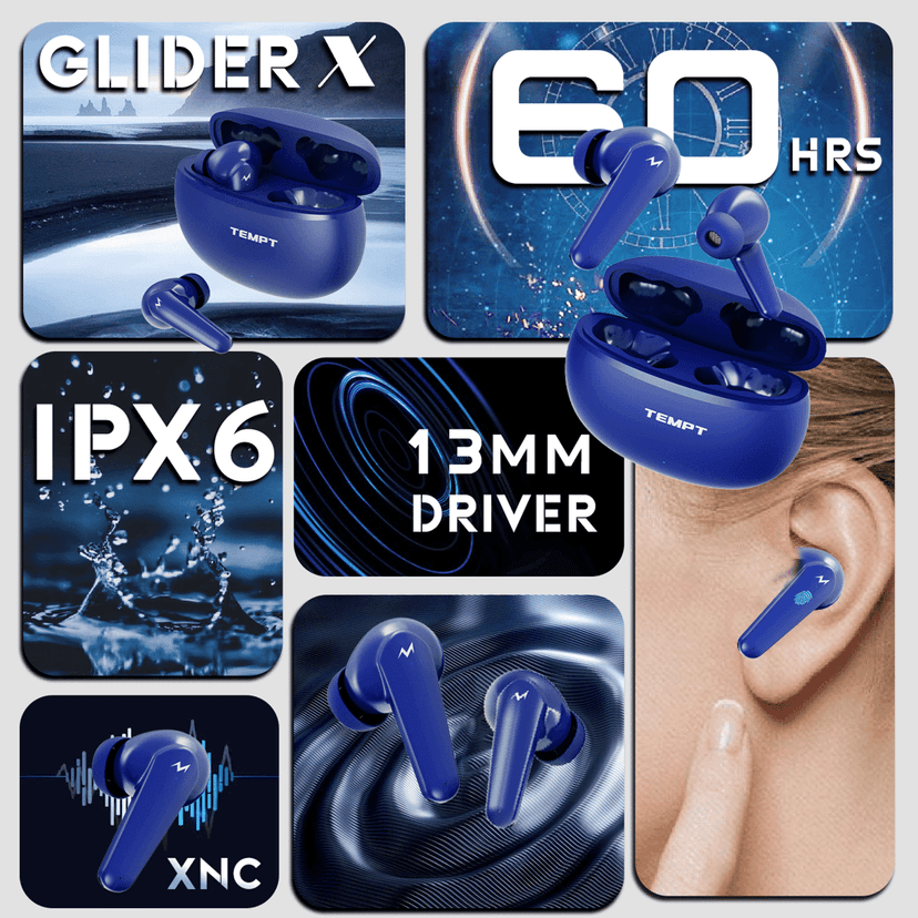Glider X Earbuds - Blue view 2