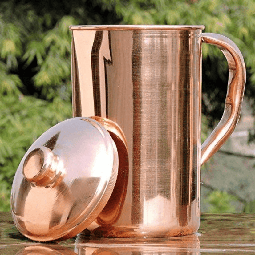 SHINI LIFESTYLE 1.5 L Water Jug 100% Pure Copper jug, Aayurvedic Health Benefits Jug (Copper)