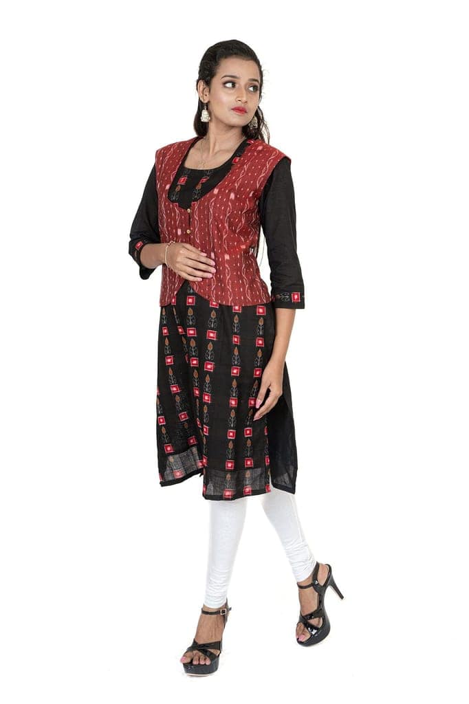 GHL � GUENDICHA HAAT LLP Sambalpuri Certified Handloom Women's Pure Cotton Jacket view 2
