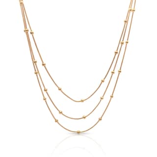 KAYYA21 Elegant Layered Gold Beaded Chain Necklace – Polished Finish | Anti-Tarnish | Pack of 1