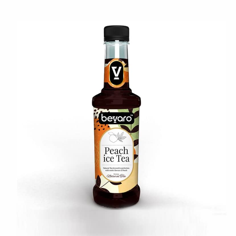 BEVARO Peach Ice Tea Syrup, Gourmet Syrup containing Natural Tea Extract, Peach Ice Tea (750 ml, Pack of 1) view 2