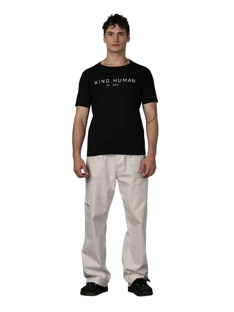 Cotton Black Kind Human T-Shirt view 2