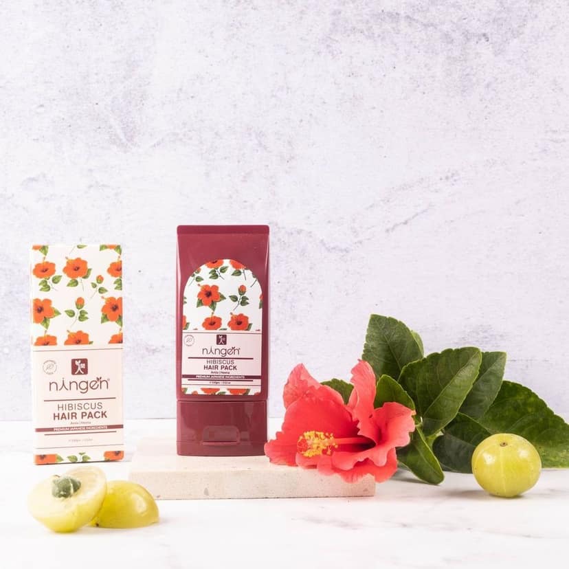 Ningen Hibiscus Hair Pack I Goodness of Amla and Heena Extracts I Dermatologically Tested, Paraben Free I Removes Dandruff and Prevents Greying I 100g view 2