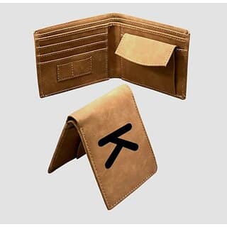 EAGLEBUZZ Men and Women Casual Khaki Artificial Leather Wallet (9 Card Slots)