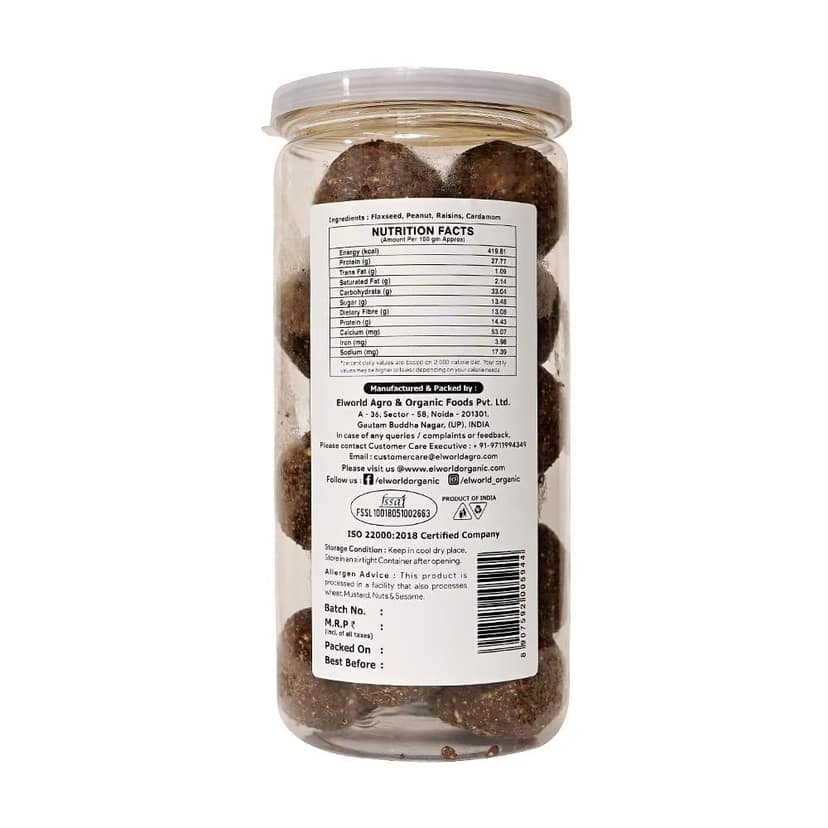 ELworld Agro & Organic Food Products Flaxseed Ladoo 500 GM view 2