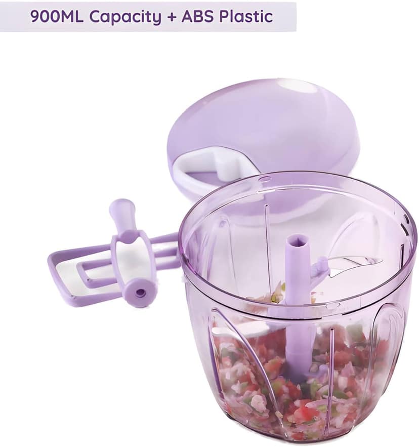 Heavy Duty Manual Chopper | Multipurpose Vegetable & Fruit Chopper | Hand Pull Food Processor with Sharp Stainless Steel Blades | Easy to Use Kitchen Chopper for Onion, Garlic, Vegetables & Herbs (Original) view 2