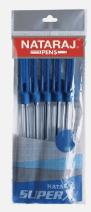 Nataraj Superx Ball Pen 5'S Pouch-Blue/Blk