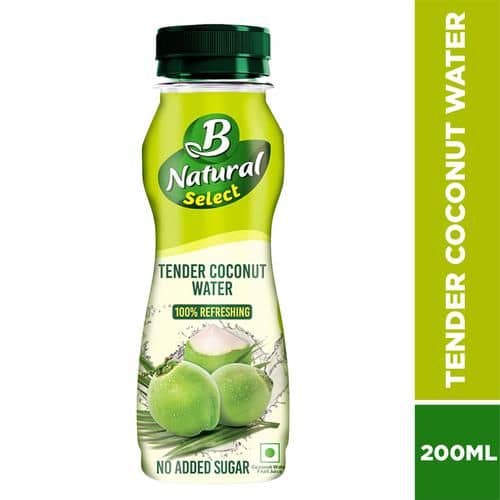 B Natural Select Tender Coconut Water/Nariyal Paani - No Added Sugar, 100% Refreshing, 200 ml