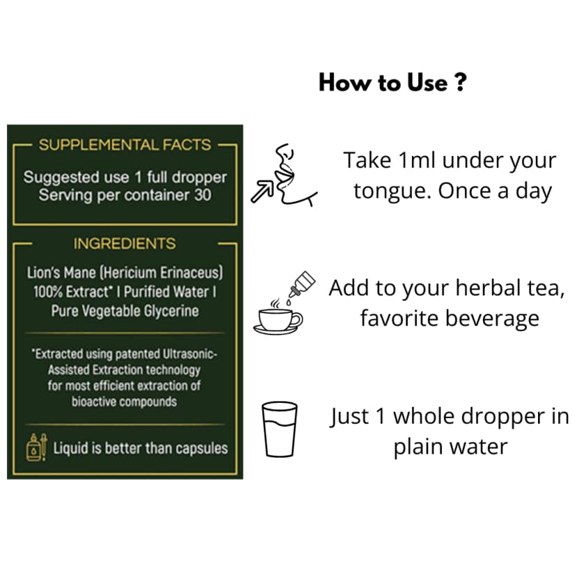 SomaShrooms Lion's Mane Brain Booster Liquid view 2