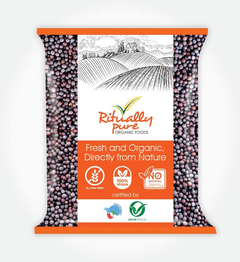 Ritually Pure 100% Organic | Natural Spices | Sarso Black (Mustard Seed) | 200 Gm Pack
