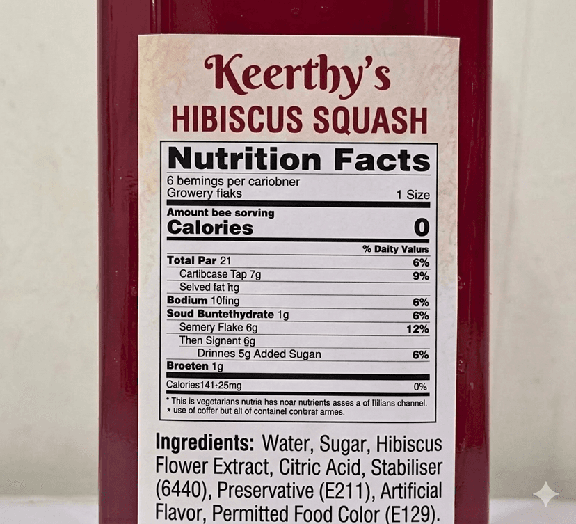 Keerthy Food Products Hibiscus Squash | Refreshing Floral Fruit Concentrate for Drinks & Mocktails | Sweet & Tangy Beverage Syrup |500 ml view 2