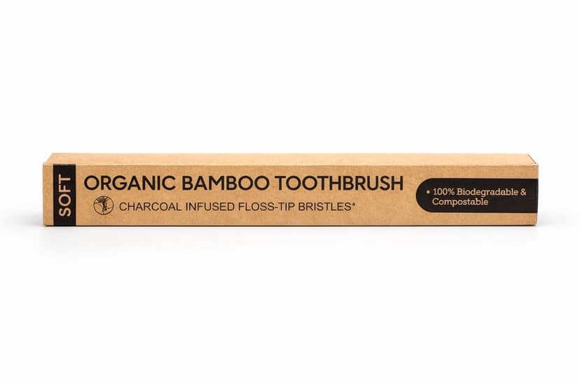 EcoWorld Organic Bamboo Toothbrush – Soft Charcoal Bristles (Eco-Friendly & Biodegradable) view 2