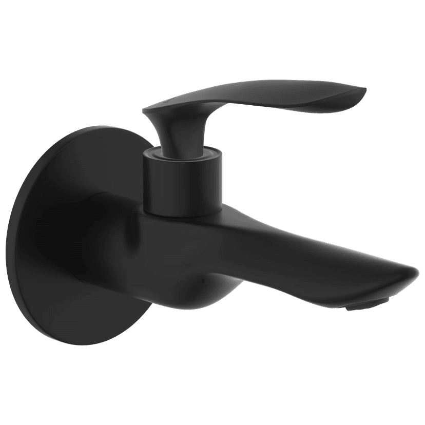 KA-MB-3103 Long Nose Bib Tap With Wall Flange (Matt Black) view 2
