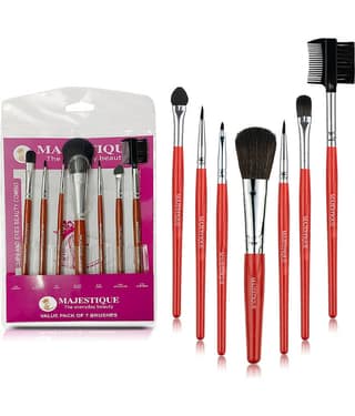 Majestique 7Pcs Makeup Brush Kit Eyes Lips Beautifier Brushes Set Eye Liner Makeup Kit (Multicolor)