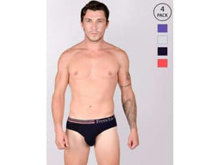 Frenchie Casuals 4000 Men Solid Cotton Briefs in Assorted Colours Pack of 4 - M