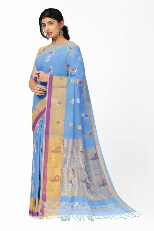 APCO Handloom - Women's Rahajmundry Pure Cotton Grey Handloom Saree (Angara Handloom Saree) 14 view 2