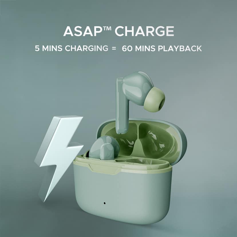 boAt Airdopes Ultra Plus | Wireless Earbuds with 50 Hours Playback, BEAST™ Mode, Quad Mics with ENx™ Tech, IWP™ Technology Olive Slate view 2
