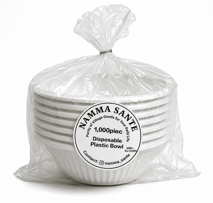 Disposable Plastic Bowl, Plastic Serving Bowl, White Disposable Bowl, Food Grade Plastic Bowl, Small Disposable Snack Bowl 1,000 Piec