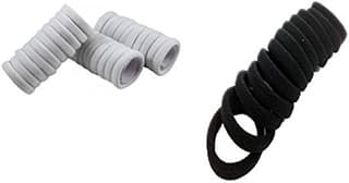 30PCS PACK OF BLACK AND WHITE SOFT PONYTAIL RUBBER BAND FOR GIRLS AND WOMEN Rubber Band (White, Black)