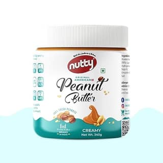 Nutty Creamy Peanut Butter 340g | 100% Roasted Peanuts, High Protein, Peanut Butter Creamy | 340g Jar