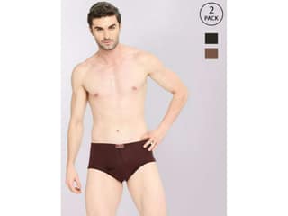 VIP Golds Men's Cotton Briefs-Assorted Colours (Pack of 2) - 80