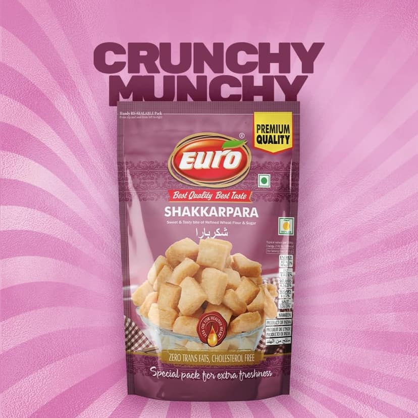 EURI Shakkarpara Snakcs 350GM | Authentic Taste, Traditional Recipe | Indian Snacks view 2