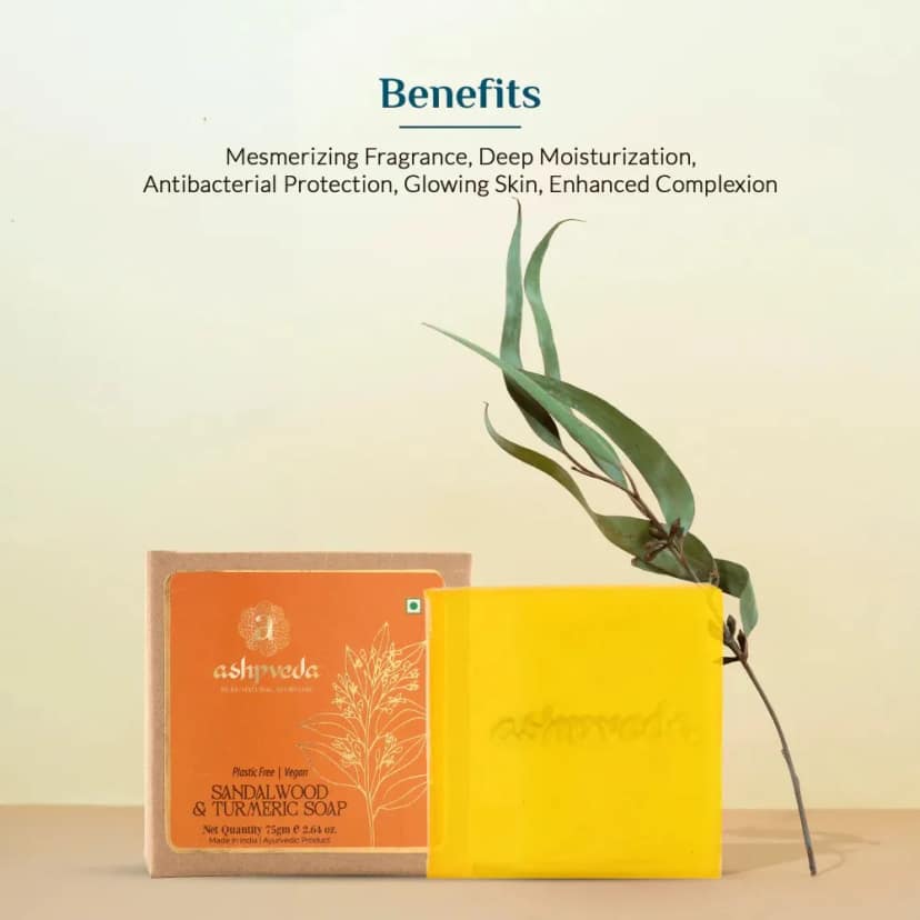 ashpveda Sandalwood & Turmeric Bathing Soap view 2