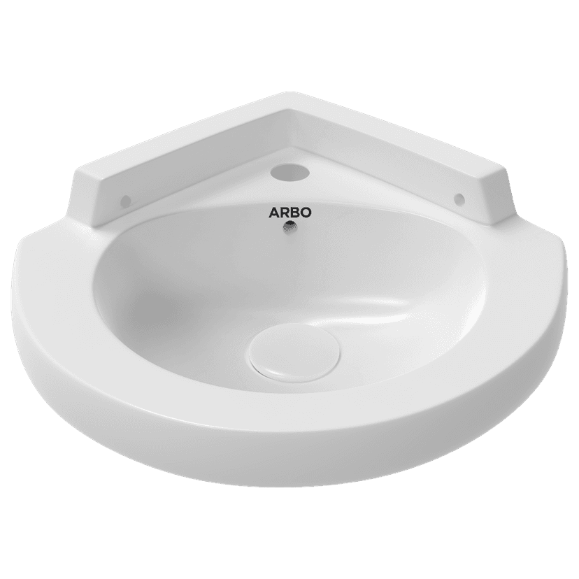 WBT-25442 Cosmo 12" x 12" Inch Corner Wall Hung Basin