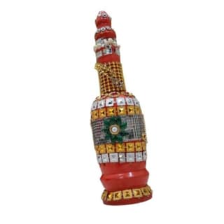 Sindoor Dani Wedding Wooden Handmade Round Sindoor Box with Meena Work Sindur Daani