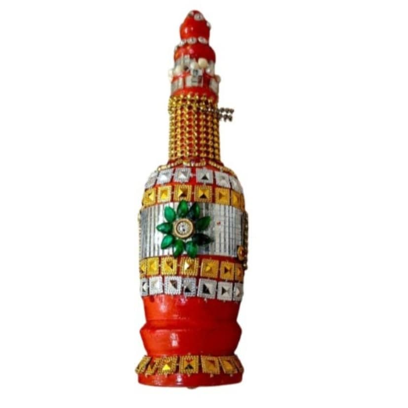 Sindoor Dani Wedding Wooden Handmade Round Sindoor Box with Meena Work Sindur Daani view 2