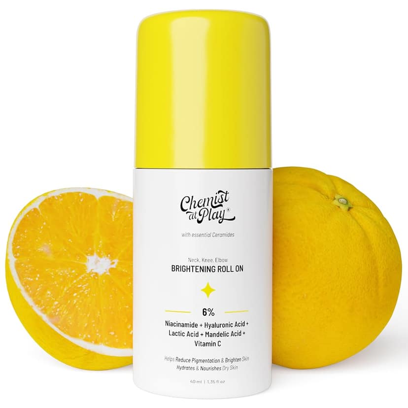 Chemist At Play Neck, Knee & Elbow Brightening Roll On With 6% Vitamin C, Hyaluronic Acid, AHAs, Niacinamide, Ceramides | 40ml (Pack of 2) Chemist At Play Neck, Knee & Elbow Brightening Roll On With 6% Vitamin C, Hyaluronic Acid, AHAs, Niacinamide, Ceram view 2