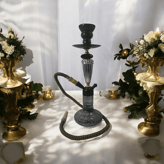 Homestyle India 16 INCH SHOWPIECE Premium Designer Silver, Black Russain Crystal Cuppa 18 inch Crystal, Iron Hookah (Black, Silver)