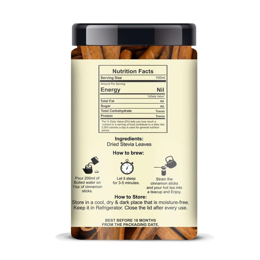 ManHar Organics Ceylon Cinnamon Sticks Jar 220gm | Authentic Sri Lankan Dalchini | 100% Pure & Natural | Sweet Aroma | Edible Grade view 2