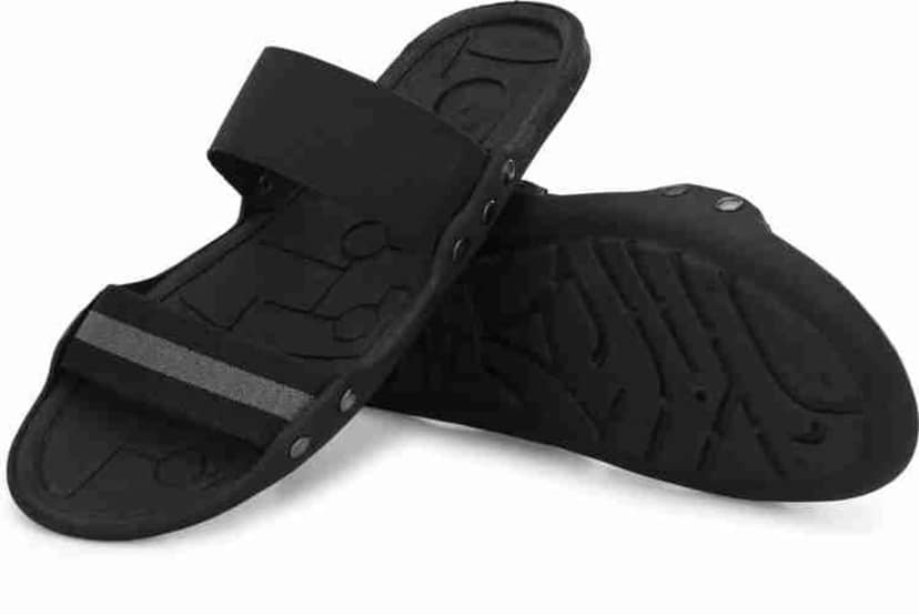 FIRSTCLUB Men's Black Stylish PVC Slippers view 2