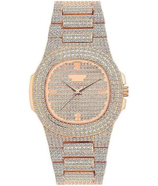 Om Collection Gold Metal Analog Womens Watch