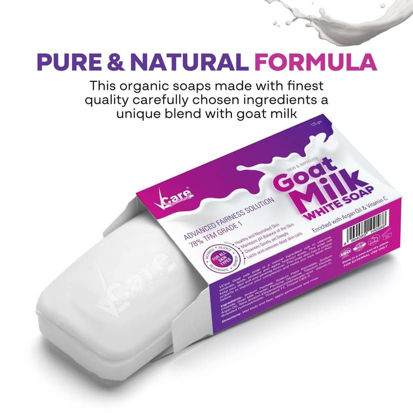 Vcare Goat Milk White Soap For All Skin Types 125 Gm view 2