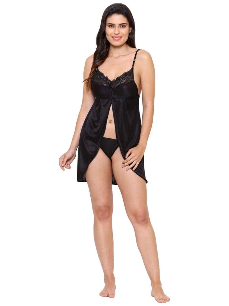 Plus Size Satin Honeymoon Babydoll Hot Night Dress 41K view 2