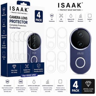 ISAAK Back Camera Lens Protector compatible for Vivo V50 5G (Pack of 4)