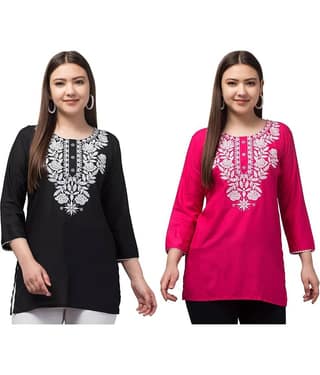 Rayon Short Kurti For Women (Pack of 2)