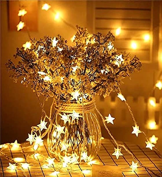 Star Lights 20 Pcs Decoration Items for Birthday Indoor Outdoor Diwali Navratri Wedding Christmas Tree Wall Garden Warm White 3M Fairy Light view 2